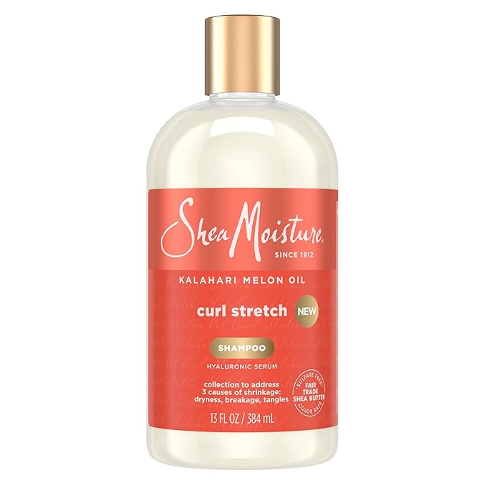 SheaMoisture Curl Stretch Shampoo Kalahari Melon Oil Infused with Hyaluronic Serum, Cleanses and Hydrates for Strong and Soft Curls, for Type 4 Hair 13 Fl Oz