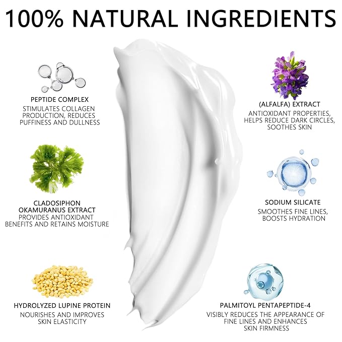 Elegacell Temporary Eye Tightener Cream Instant Firm Eye Cream - Smooth the Look of Fine Lines, 1 Fl oz / 30ml