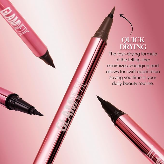 Glamnetic Felt Tip Magnetic Eyeliner Pen - Brown 0.025 fl oz | Brown Smudgeproof & Waterproof Eyeliner Pen, All-Day Hold for Magnetic Eyelashes, Quick-Drying, Paraben-Free