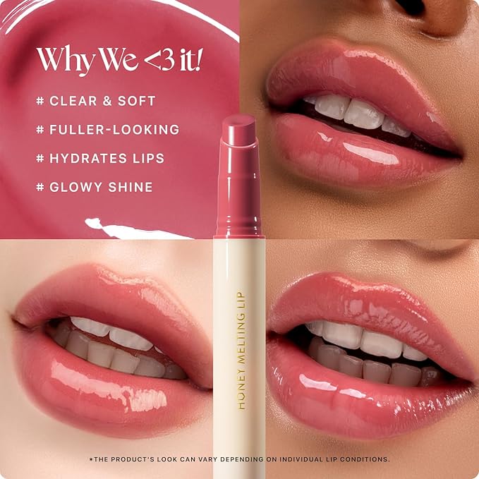 Nature Republic Honey Melting Lip & Butter Balm (BERRY & RASPBERRY GLAZE) Set - Moisturizing Tinted Lip Balm, Plumping Gloss, Peptides, Fuller-Looking Lips, Stocking Stuffers