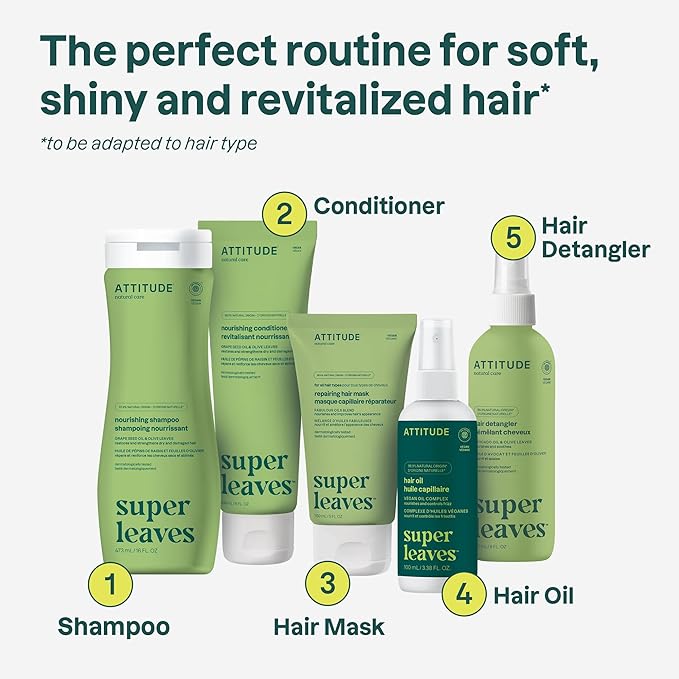 ATTITUDE Nourishing Hair Oil, EWG Verified, Natural Origin, Frizz Control Vegan Oil Complex, Softens & Nourishes Dry Hair, Dermatologically Tested, For All Hair Types, 100 mL