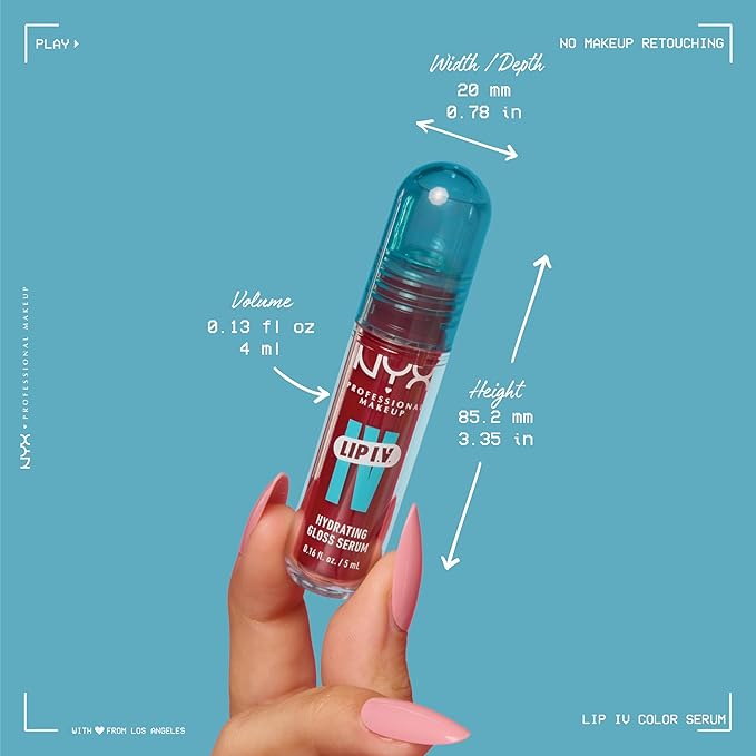 NYX PROFESSIONAL MAKEUP Lip IV Hydrating Glossy Lip Stain with 12HR Hydration - Mauve N Moist (Purple)
