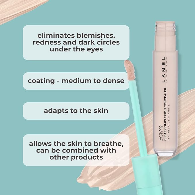 LAMEL OH my Clear Face Concealer - Vitamin E & Tea Tree Extract - Skin Care, Moisturizing & Waterproof - Vegan Formula - Brightening & Protection, 402-0,23 fl.oz