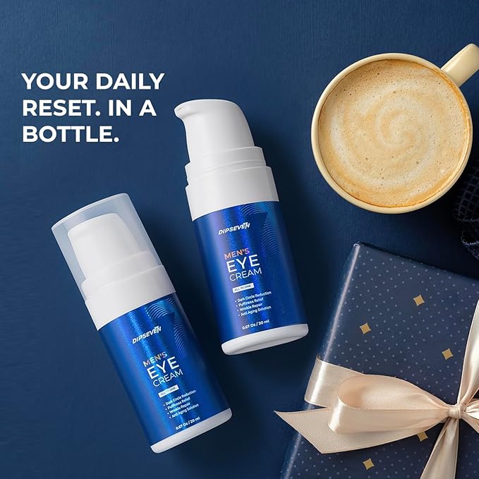 Mens Eye-Bags Treatment Cream: Under Eye Repair for wrinkles Baggy Puffiness and Dark Circles - Anti-aging Hydrating with Peptides + Hyaluronic Acid + Niacinamide + Botanical complex+VC