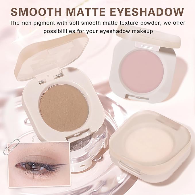 Brown Eyeshadow,Lightweight Matte Eyeshadow Makeup,Ultra-fine Smooth Powder,Lightweight Blendable Formula,Sombras de Ojos Profesional (06 Milk Tea)
