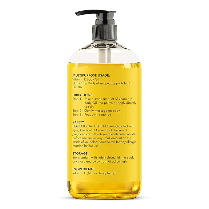 Majestic Pure Vitamin E Oil 8 Oz Vitamin E oil for Skin, Face Oil, Hair Oil and Body Oil- 100% Pure and Natural, 20,000 IU- Cold Pressed Hexane Free Non-GMO Gluten Free Formula