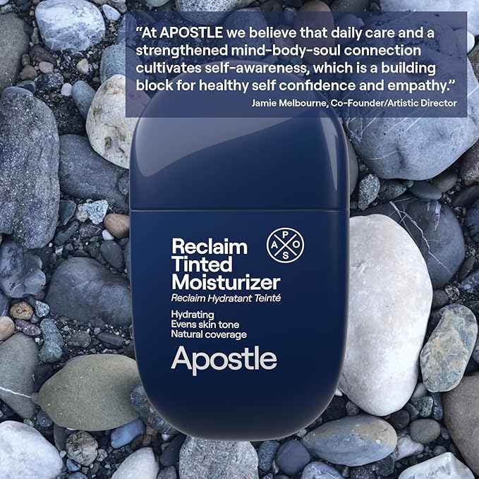 APOSTLE Reclaim Tinted Moisturizer for Men (11 Mobay) - Niacinamide, Vitamin E, Squalane, Hyaluronic Acid, Tinted Face Moisturizer For Men. Hydrates, Evens Skin Tone, Reduces Fine Lines, 1 Fl. Oz.