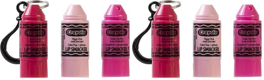 Lip Smacker Crayola Crayon Stackable Flavored Clear Balm Pink - Moisturizing, Soothing (Pack of 2)