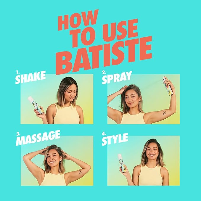 Batiste Dry Shampoo, Bare Fragrance, Refresh Hair and Absorb Oil Between Washes, Waterless Shampoo for Added Hair Texture and Body, 5.71 oz