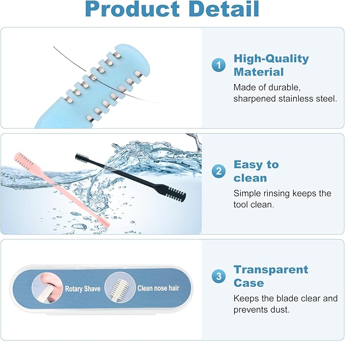5PCS 2-in-1 Nasal Hair Cutter, Upgrade Manual Double Sided Nose Hair Trimmer Cutter for Women and Men 360°Rotating Nose Hair Remover Grooming Tool knife Razor Portable Nostril hair kit (Colorful)