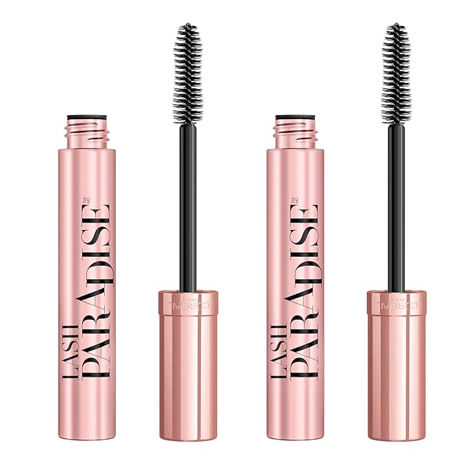 L'Oreal Paris Makeup Voluminous Lash Paradise Mascara, Voluptuous Volume, Intense Length, Feathery Soft Full Lashes, No Flaking, No Smudging, No Clumping, Mystic Black, 0.25 Fl Oz (Pack of 2)