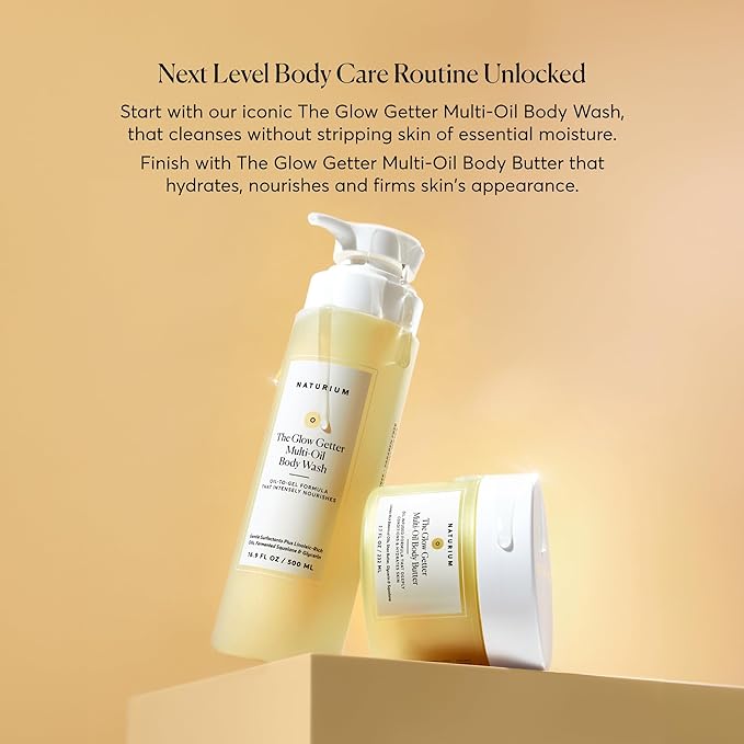 Naturium The Glow Getter Whipped Multi-Oil Body Butter, Firming Cream & Body Moisturizer with Shea Butter, 7.7 fl oz
