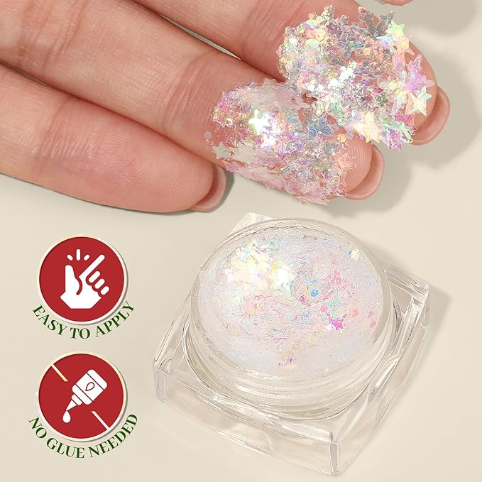 Teenitor Body Glitter Face Glitter Gel, 6 Colors Glitter Makeup for Kids, Face Paint for Women, Concerts Rave Accessories