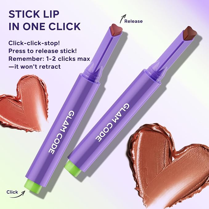 Glam Code Tinted Lip Balm Trio, Moisturizing Lipstick with Shea Butter, Hydrating Lip Makeup Set for Women & Girls, Vegan Formula, Cream Finish, Cruelty-free (3-Count, 03)