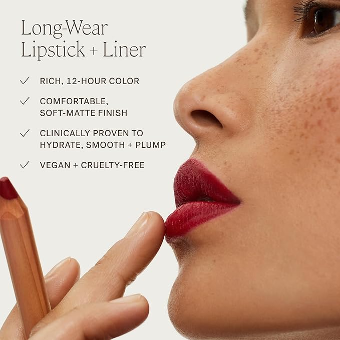 ILIA - Lip Sketch Hydrating Crayon | Hydrate, Plump, Smooth, Strengthen | Long Lasting up to 12-Hours, Bleed-Resistant, Soft-Matte | Barrier-Building, Non-Toxic, Cruelty-Free (Earthen)