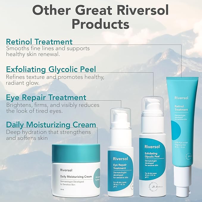 Riversol Anti-Aging Face Serum | Dermatologist-Developed w/Vitamin C | Brightens Skin & Corrects Dark Spots | Reduces Wrinkles & Sun Damage | Sensitive Skin Safe | 2 fl oz
