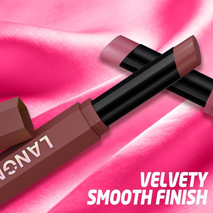 Jolilab 3Pcs Velvet Matte Lipstick Nude Matte Soft Dark Color Stick High Pigmented Long-Lasting Waterproof Lip Stick Lip Balm Beauty Cosmetics Gift for Women(Curated #2+5+7)