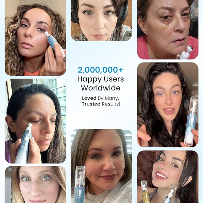 Dongyu Caffeine Under Eye Cream: Anti Aging Firming Collagen Eye Care - Puffy Eye Treatment for Beauty Enthusiasts Morning Night Daily Use (Light Blue)