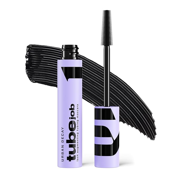 Urban Decay Tube Job Lash Augmenting Tubing Black Mascara - 24HR Lift, Lengthen & Volume Mascara, Anti-Clump, Anti-Smudge, Sweat & Water Resistant Wear, Washable - Intense Black (0.29 fl oz)