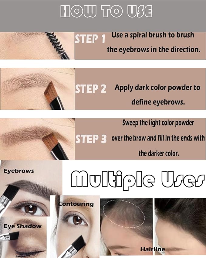 Eye Brow Powder for Women,2 Color Waterproof Eyebrow Powder Tinting Palette Light Brown Taupe Long-Lasting,Brow Fill&Sculpt Natural Eyebrow Contour Eyeshadow Mother’s Gift with Brow Brush&Razor-01