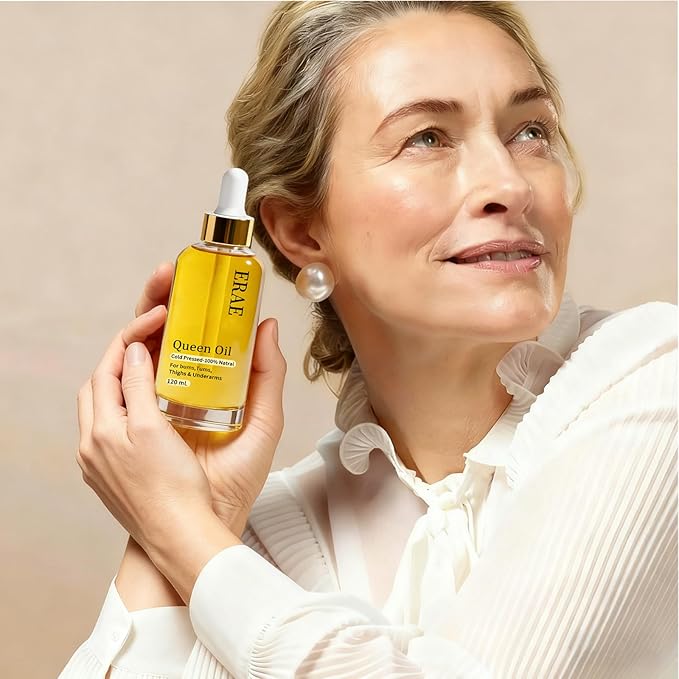 savari Erae Queen Oil - Face & Body Oil for Crepey Skin, Restores Lipid Barrier, Firming & Hydrating Treatment for Menopausal Skin, Anti-Aging for Arms, Décolletage, Hands, 4 fl oz（120ml） (1pc)
