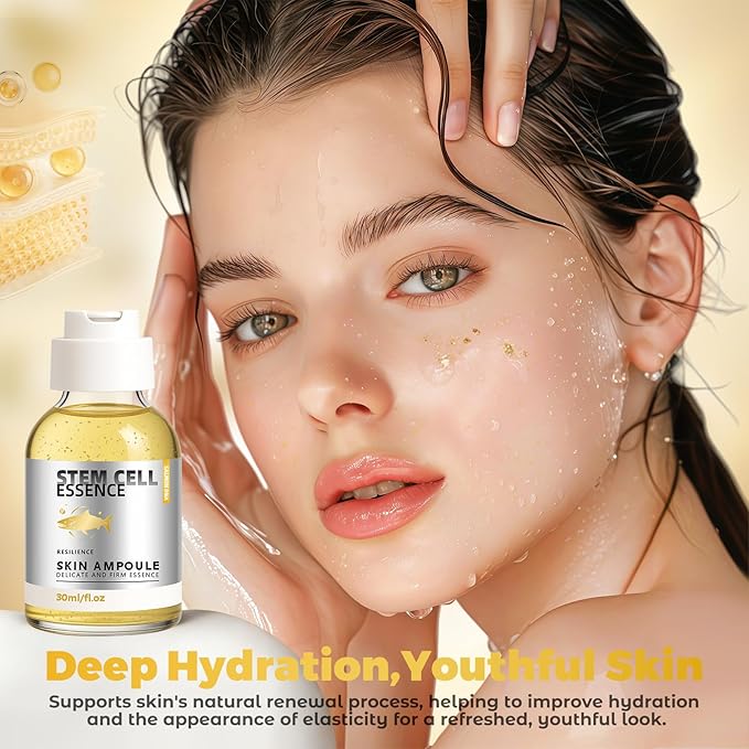 Salmon DNA Ampoule,Salmon Stem Cell Serum with PDRN,Infused with Niacinamide,Ampoule for Deep Hydration, Radiance, 1 fl.oz (30ml)