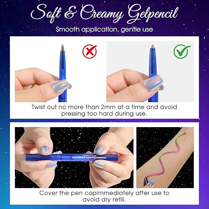 Chameleon Metallic Eyeshadow & Eyeliner Gel Pencil – Multichrome Shifting Colors Glitter Eye Makeup, Waterproof Long-Lasting Smudge-Proof Duochrome Pencil (Metallic Pink to Golden Olive)