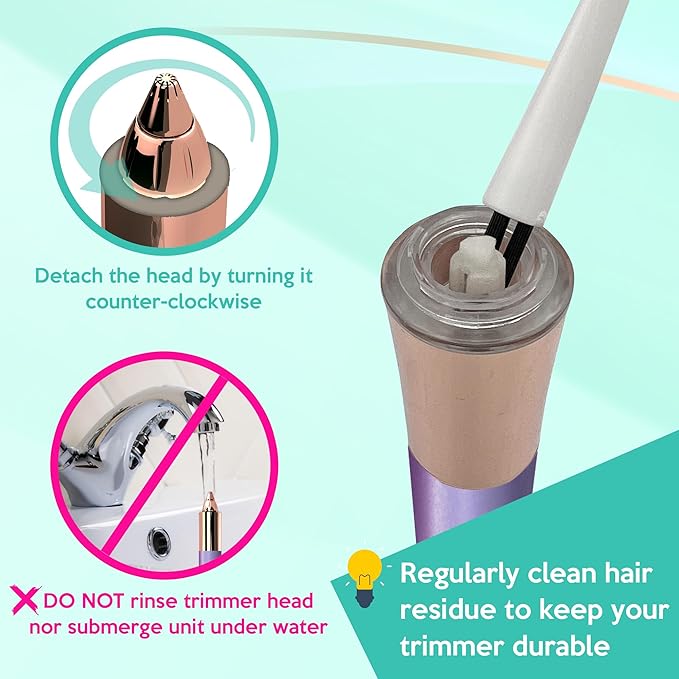 iMusthav 2 in 1 Eyebrow and Facial Hair Remover for Women Painless Electric Razor Epilator Trimmer Shaver with 18K Gold-Plated, USB Rechargeable, 360° LED for Flawless Eyebrow and Face Hair Removal