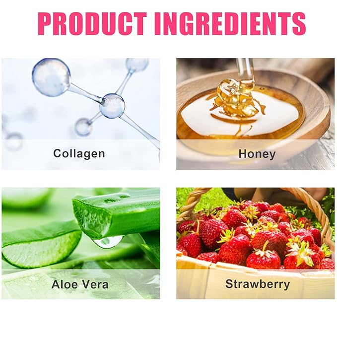 Bee Lip Balm Honey Pot, 4 Pack Honey & Strawberry Lip Mask Propolis Lip Mask Moisturizing Hydrating Prevention Dry and Cracked Lip Scrubs Exfoliator (2 Honey+2 Strawberry) (D#)