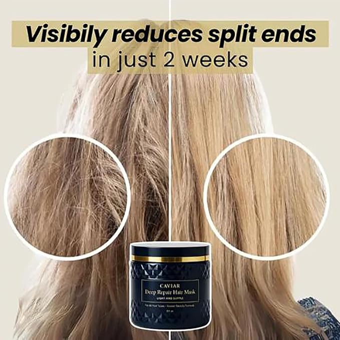 Korean Caviar Hair Mask - Deep Repair (16.9 Fl.Oz / 500ml) Moisture Treatment Hair Masque Hair Mask for Dry Damaged Hair and Growth, Damaged Hair Rescue, Healthy, Shiny Hair in Just 3 Minutes (2 jars)