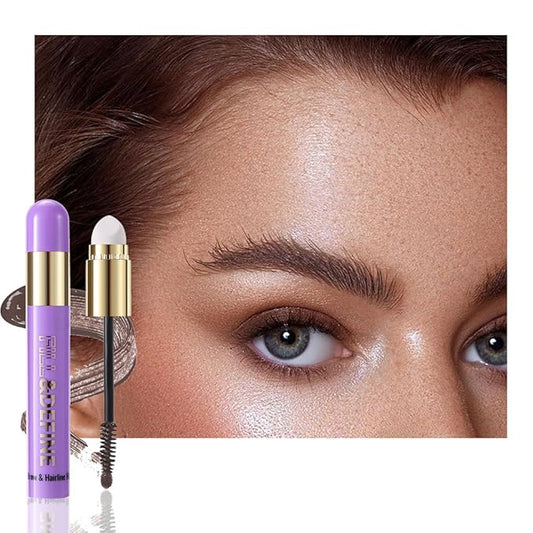 3 in 1 Hair Color Concealer Eyebrow Gel For Women, Waterproof, Long Lasting,Transfer-proof, suitable for eyebrows, beard, and hairline,With features a blending sponge applicator,Medium Brown