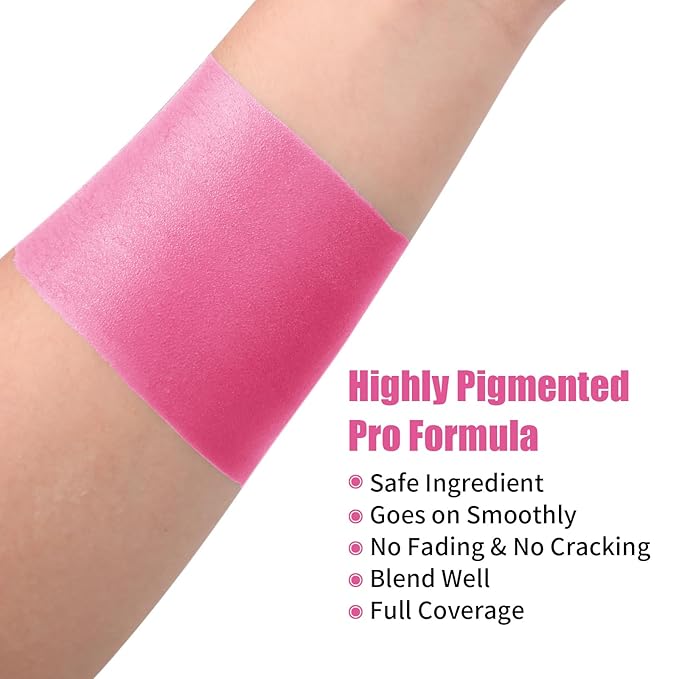 Pink Halloween Face Body Paint Stick, Cream Blendable Halloween Face Body Makeup Paint, Non-Toxic Oil Based Stick for SFX Special Effects Cosplay Makeup