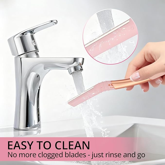 Mistfree Dermaplane Razor for Women Face, Eyebrow Razor Refills with 10 Razor Head, Reusable Face Razors, Professional Dermaplaning Tool for Exfoliation, Peach Fuzz Removal, Eyebrow Shaping
