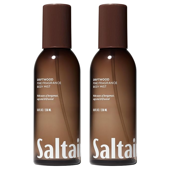 Saltair Body Mist 2 Pack – Fine Fragrance, Lightweight Body Spray Mist with Driftwood Scent. Long Lasting Perfume Mist – 2x 8oz Bottles