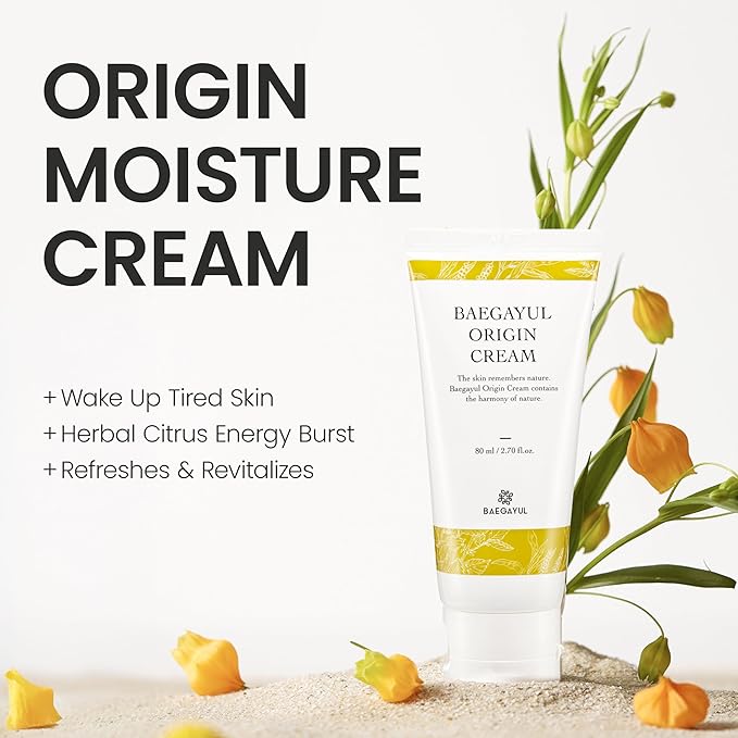Baegayul ORIGIN Face Moisturizer Cream - Korean Daily Moisturizer with Propolis & Coix Seed Extract complex - Deep skin Hydration & Soothing for Dry, Sensitive Skin [ 2.71 fl oz ]