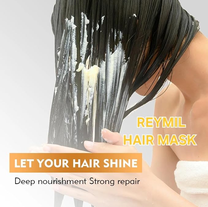 REYMIL Collagen Hair Mask - Deep Conditioning Treatment with Argan Oil - Repairs Dry & Damaged Hair, Softens & Adds Shine, and Fights Frizz - For All Hair Types - 500ml / 16.9 oz