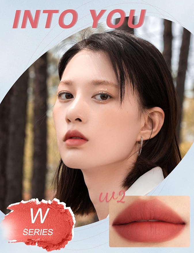 INTO YOU Super Stay Matte Lipstick - Dual-Use for Lips & Cheek, Red Long Lasting Waterproof & Smooth Clay Mousse, For Women (W2)