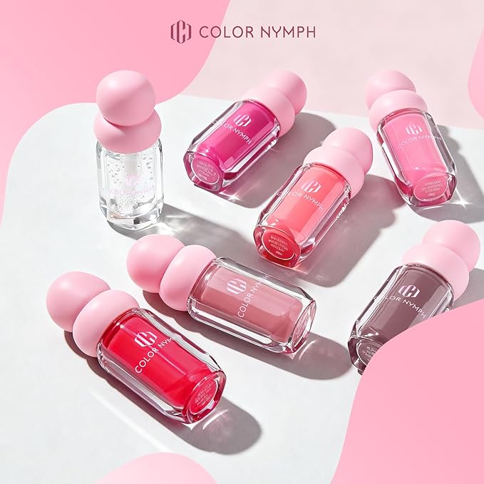 Color Nymph Lip Oil & Lip Gloss Set, Hydrating Non-Sticky Lip Makeup, Nourishing Lip Care with Jojoba Oil, Glossy Pigmented Finish, Summer Fruit