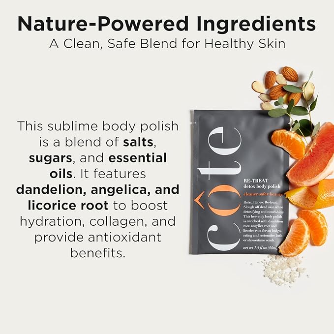 Re-Treat Exfoliating Detox Body Polish Scrub - Dandelion, Liquorice & angelica root Infused with essential oils for Face & Body, Exfoliating Facial 1.5 Fl oz (Pack of 03)