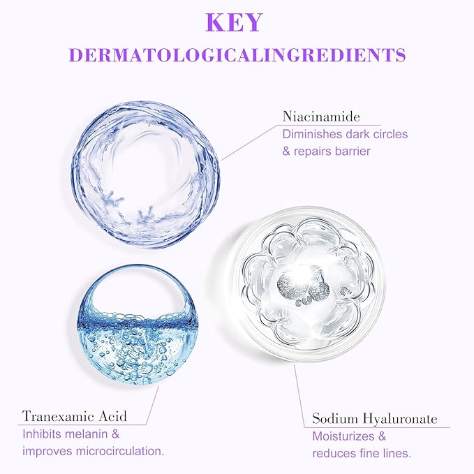 Eye Cream, Under Eye Cream Anti Aging For Puffiness Dark Circles Reduces, Wrinkle & Fine Line Reduction, Eliminate Puffiness, Ritch in 5% Niacinamide Acids for Brighter, Firmer Skin
