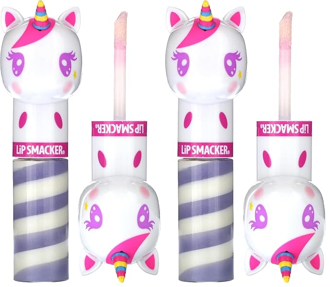 Lip Smacker Lippy Pals Swirls Unicorn, Flavored Moisturizing & Smoothing Soft Shine Lip Balm, Hydrating & Protecting Fun Tasty Glossy Finish, Cruelty-Free & Vegan - Unicorn Frosting (Pack of 2)