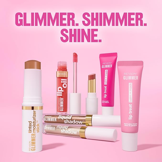 Revlon Glimmer Lip Treat Balm + Mask™, Overnight Peptide Lip Treatment, Hydrating, 002 Marshmallow Dreams, 0.4 fl oz