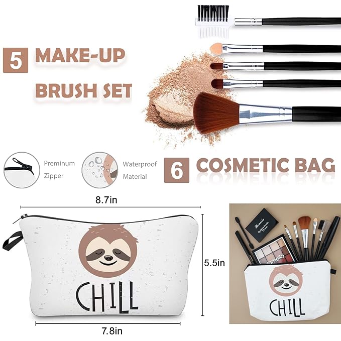 All in One Makeup Kit for Women Full Kit, Basic Cosmetics Kit for Beginner & Professionals, Eye Makeup Set Tween Girl, Make Up Kits for Teenagers, Makeup Gift Set for Girls, Women & Teens(16-Sloth)