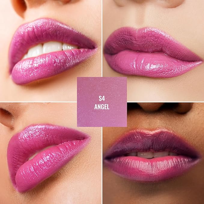 Oulac Moisture Mauve Pink Lip Gloss - 2 in 1 Shimmer Lipstick & Lip Balm, Long Lasting Hydrating, Juicy & Glossy finish, Smooth for Dry, Cracked and Chapped Lips, Vegan 2.2g/0.07oz (S04)