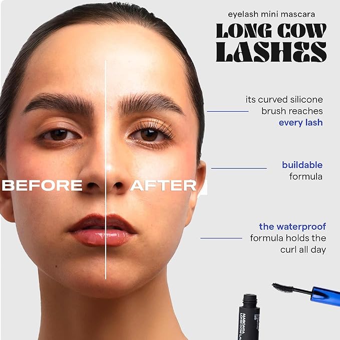SARELLY, Long Cow Lashes Mascara, Waterproof, Nourishing, Lash-Conditioning, Clean Beauty, Sarelly Creative Lab