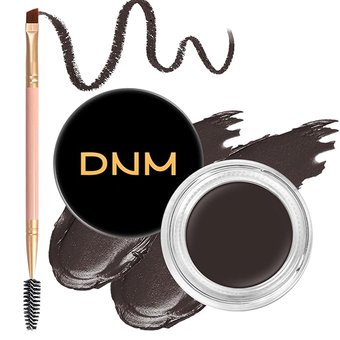 BEFIVECOK Eyebrow Pomade Kit with Dual-ended Eyebrow Brush, Water and Stain Resistant High Pigment Pomade, Corrects Brow Imperfections for Natural Long-lasting Brow Makeup (01# Ebony)
