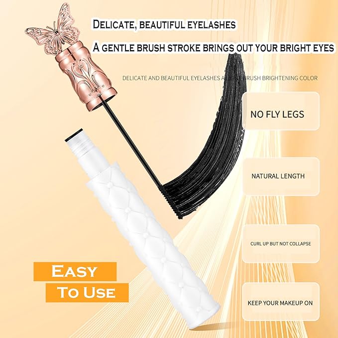 Tubing Mascara, Thick, Curling, Long-lasting Mascara, Waterproof, Sweat-proof, Lengthening, Non-smudged (5 Pcs)