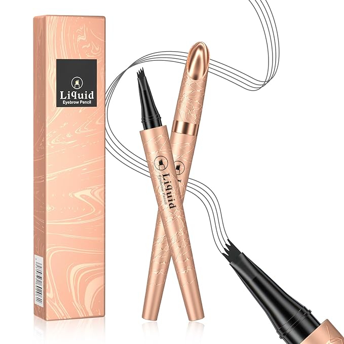 Microblading Eyebrow Pen - Long Lasting Waterproof Brow Pencil With Micro-Fork Tip Applicator and Stays on All Day (Gray)