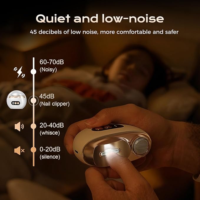 Multi-Functional Electric Nail Trimmer, 2025 Upgraded 2 in 1 Electric Polishing Automatic Nail Clippers, Electric Nail Clipper with 3 Speed Levels, Safe and Convenient Nail Trimmer (White)