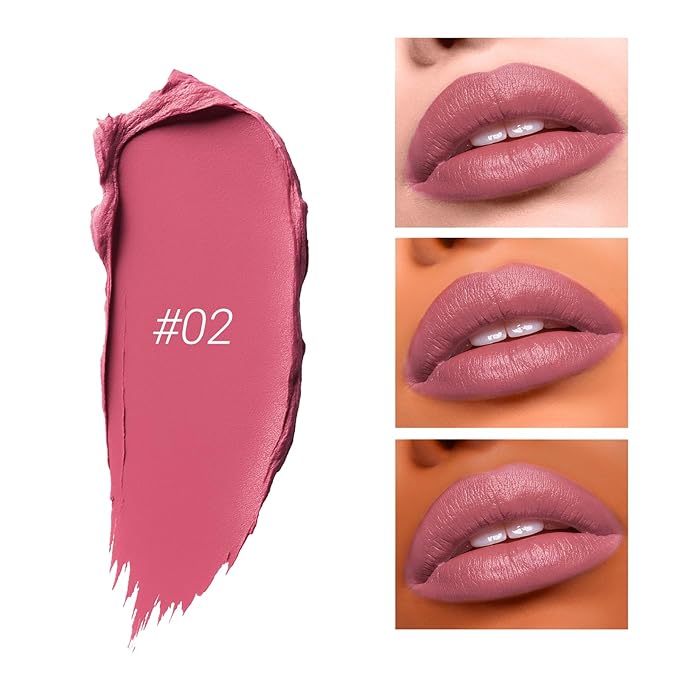 Erinde Mauve Plum Matte Lipstick Crayon, Waterproof Long Lasting Lip Liner Pencil for Women, High Pigment Creamy Velvet Neutral Lipstick, Vegan & Cruelty-Free, 02